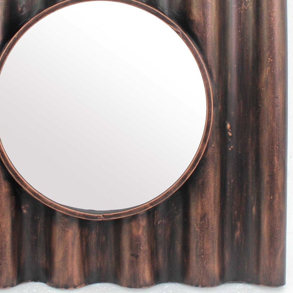 24" Bronze Square Metal Framed Accent Mirror