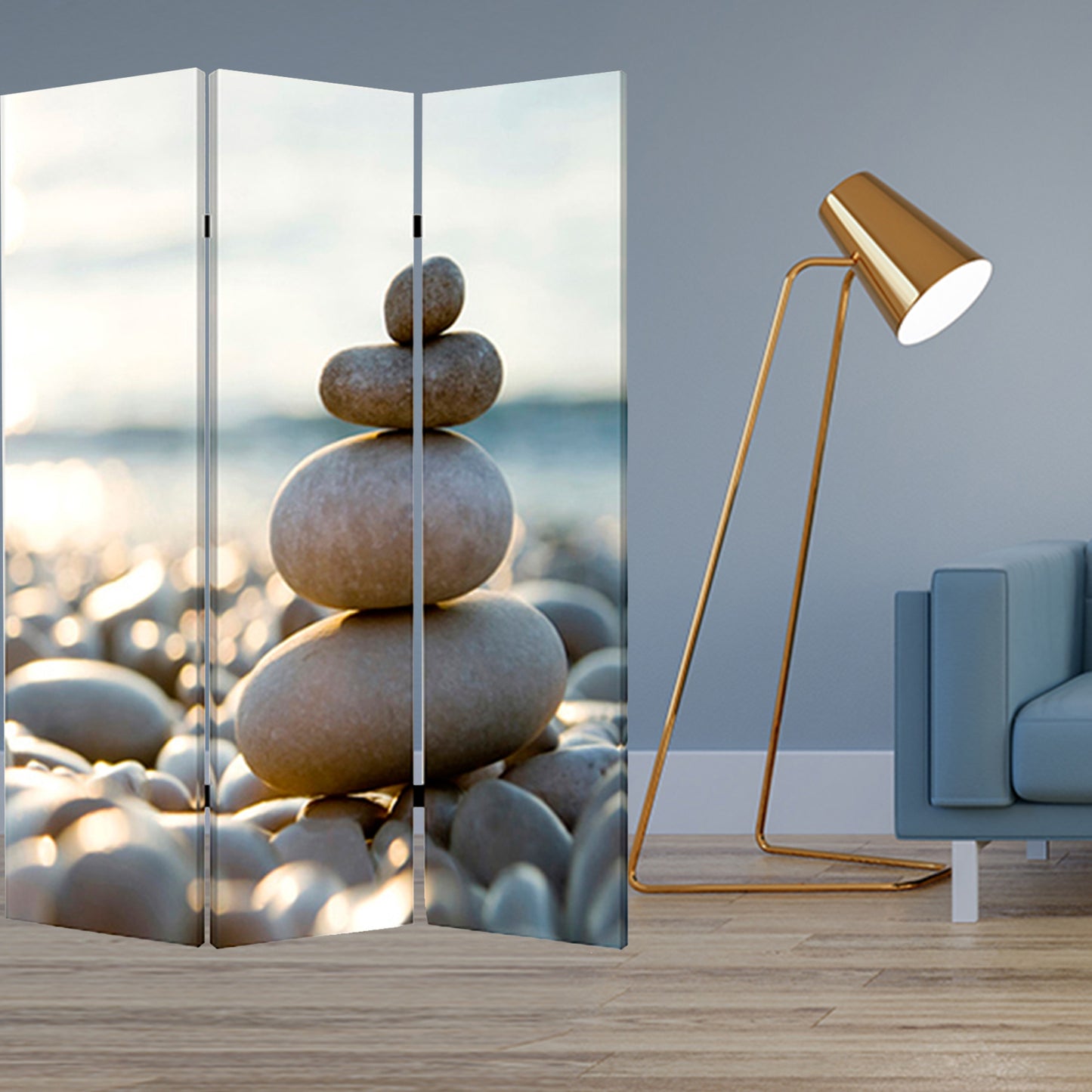 48" X 72" Multi Color Wood Canvas Spa Screen