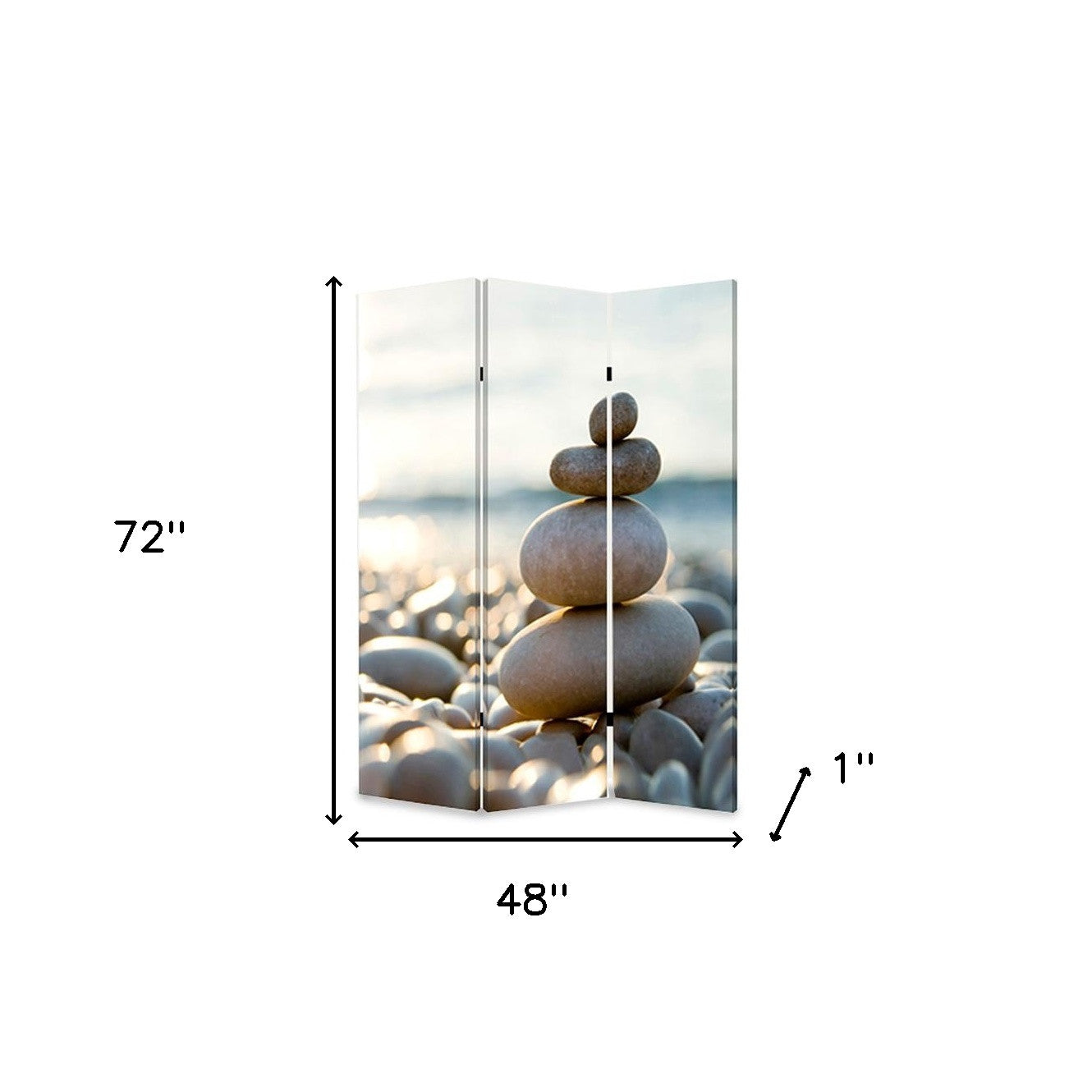 48" X 72" Multi Color Wood Canvas Spa Screen