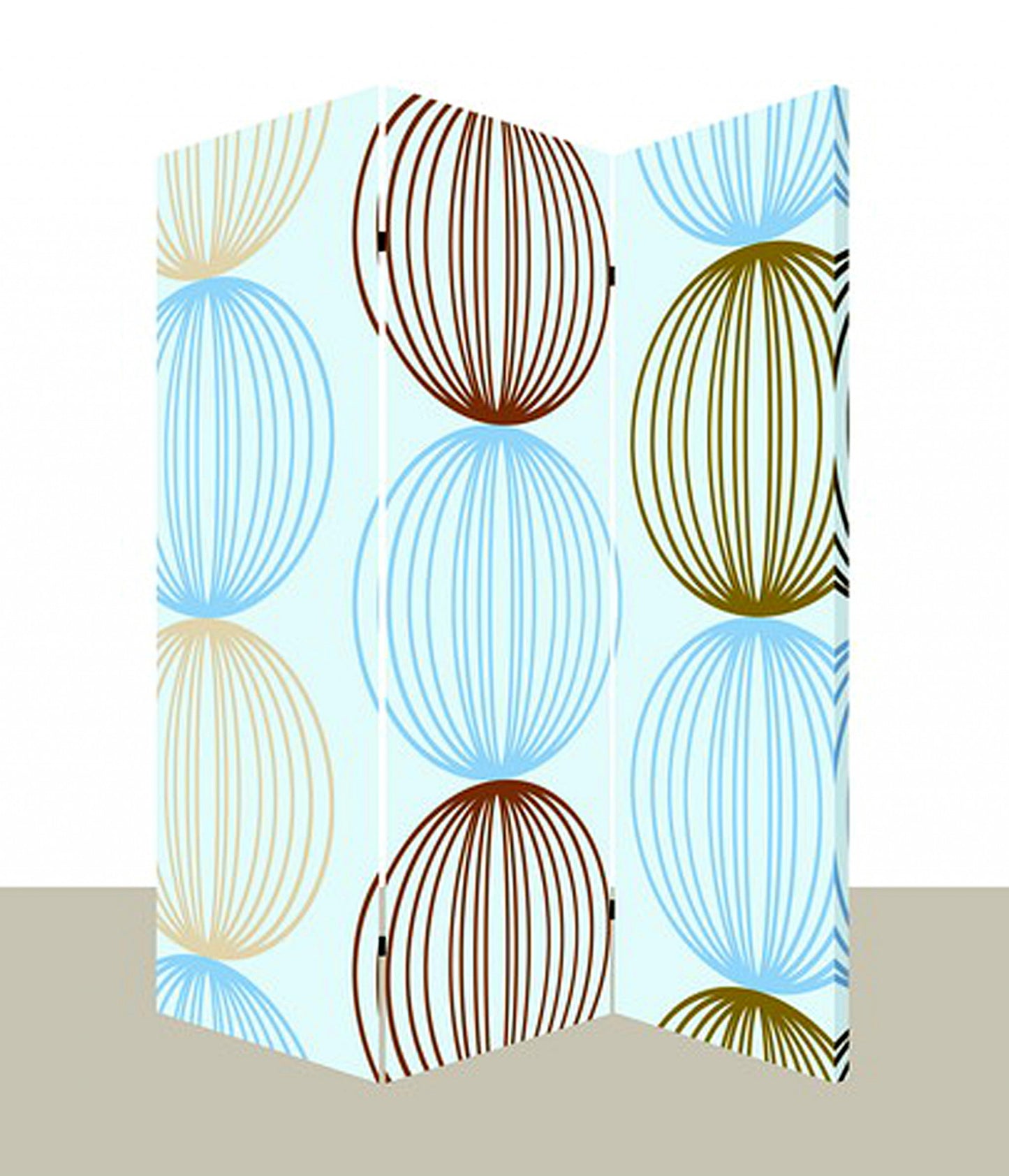 48 X 72 Multi Color Wood Canvas Sphere Screen