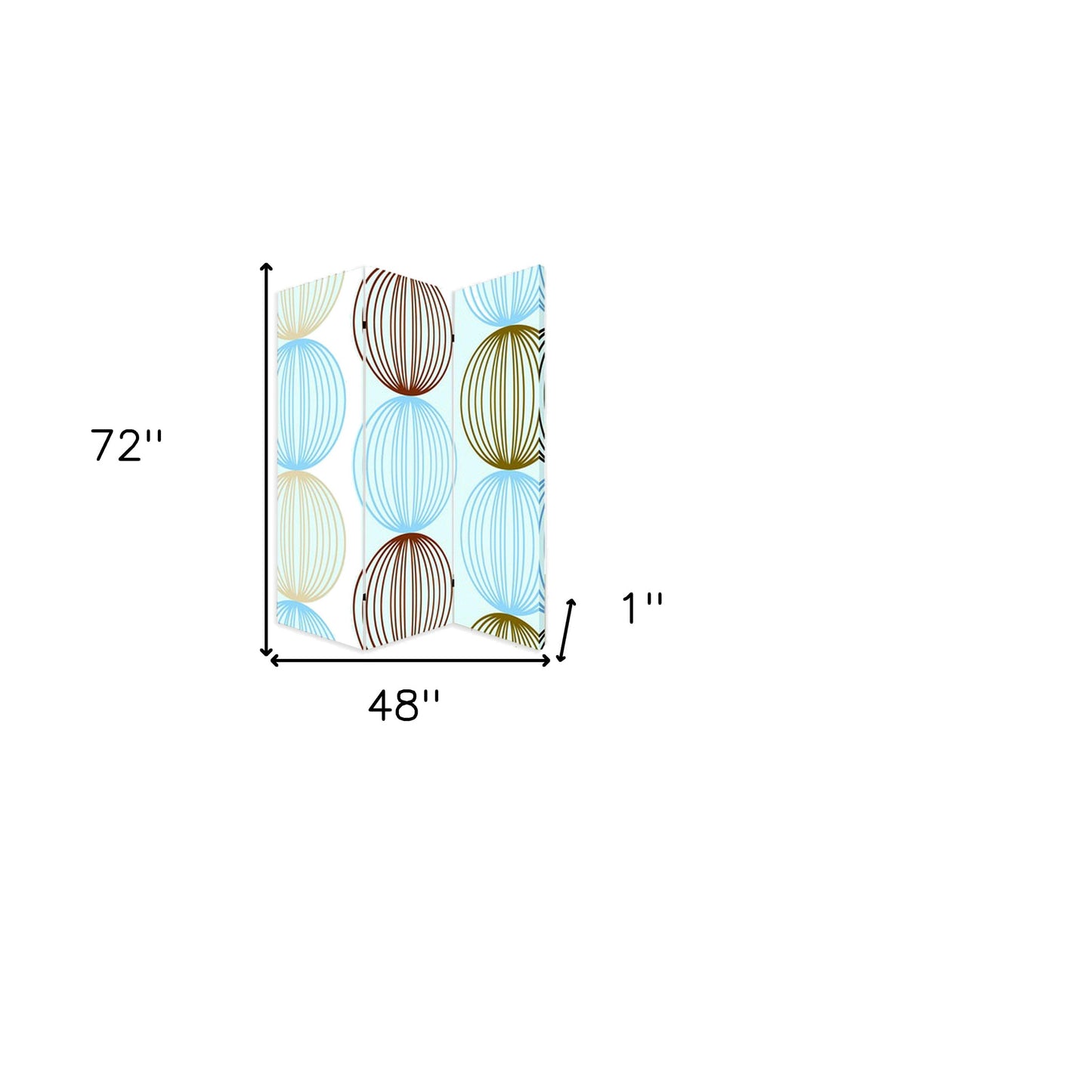 48 X 72 Multi Color Wood Canvas Sphere Screen