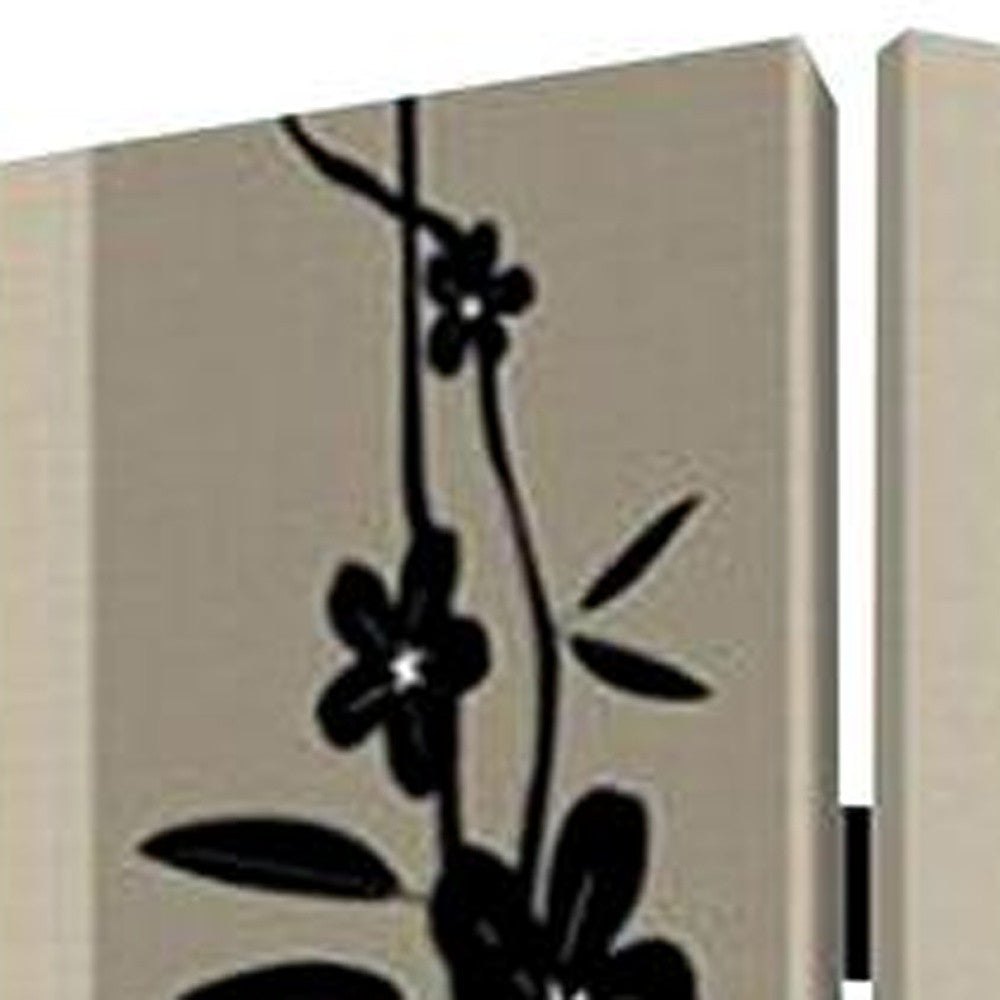 48" X 72" Multi Color Wood Canvas Plum Blossom Screen