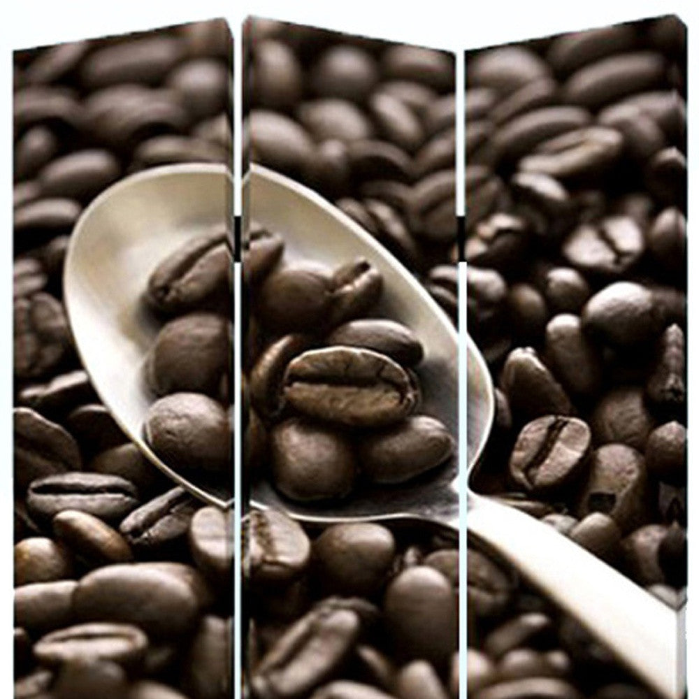 48" X 72" Multi Color Wood Canvas Coffee Time Screen