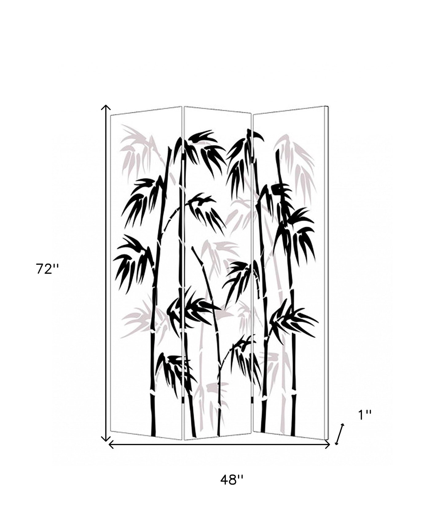 48 X 72 Multi Color Wood Canvas Bamboo Leaf Screen