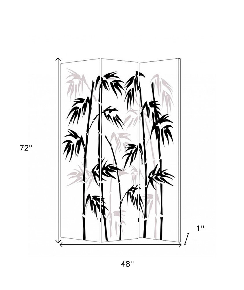 48 X 72 Multi Color Wood Canvas Bamboo Leaf Screen