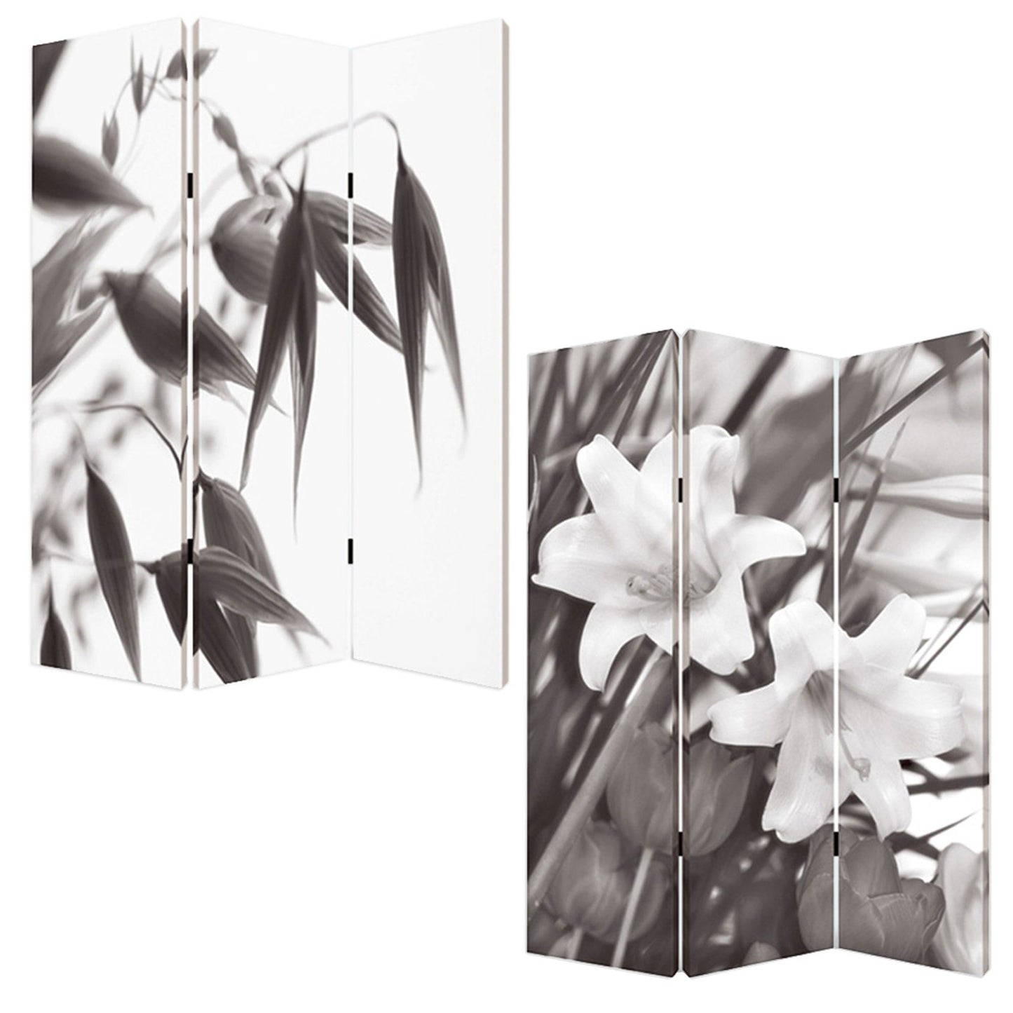 48" X 72" Multi Color Wood Canvas Screen