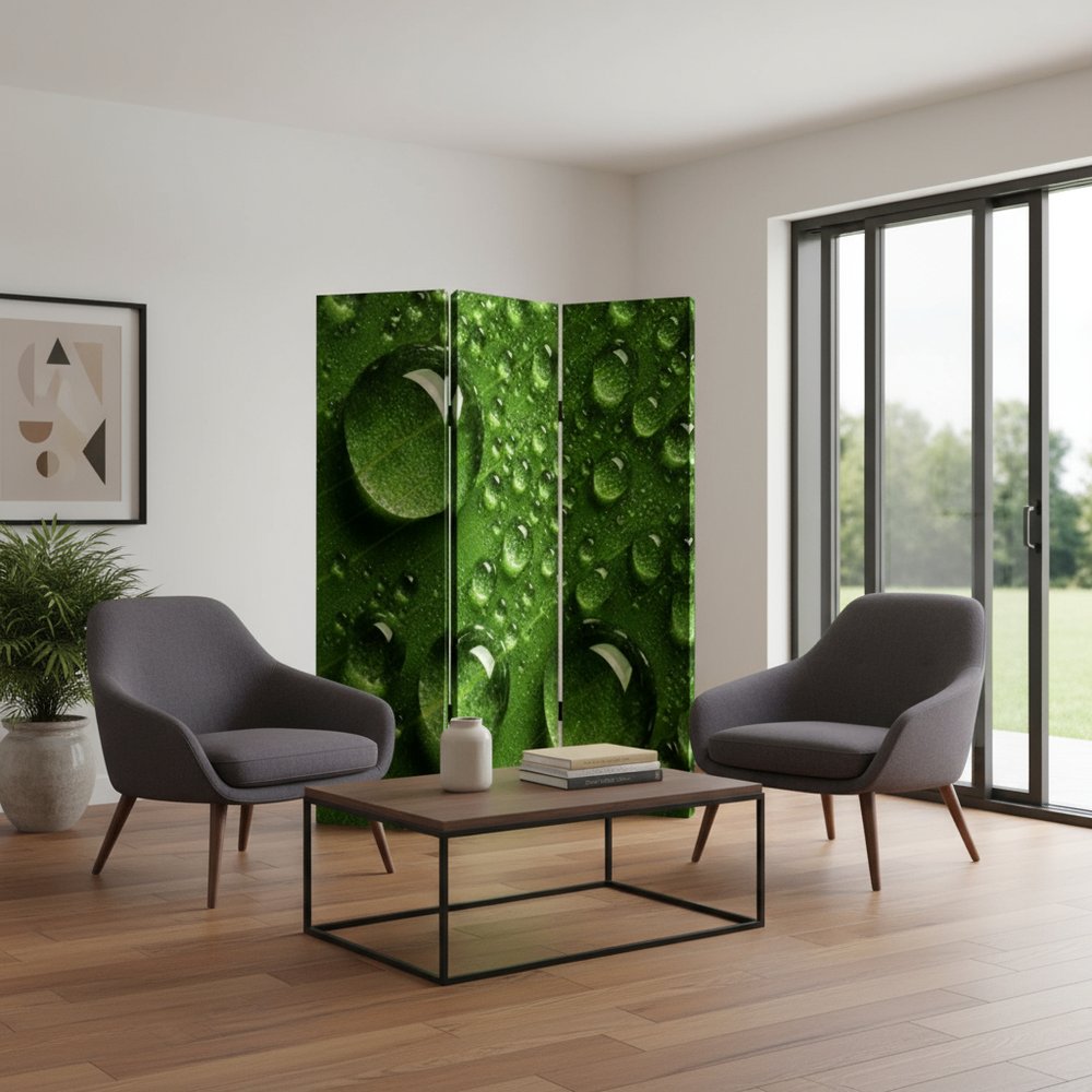 48" X 72" Multi Color Wood Canvas Rain Screen