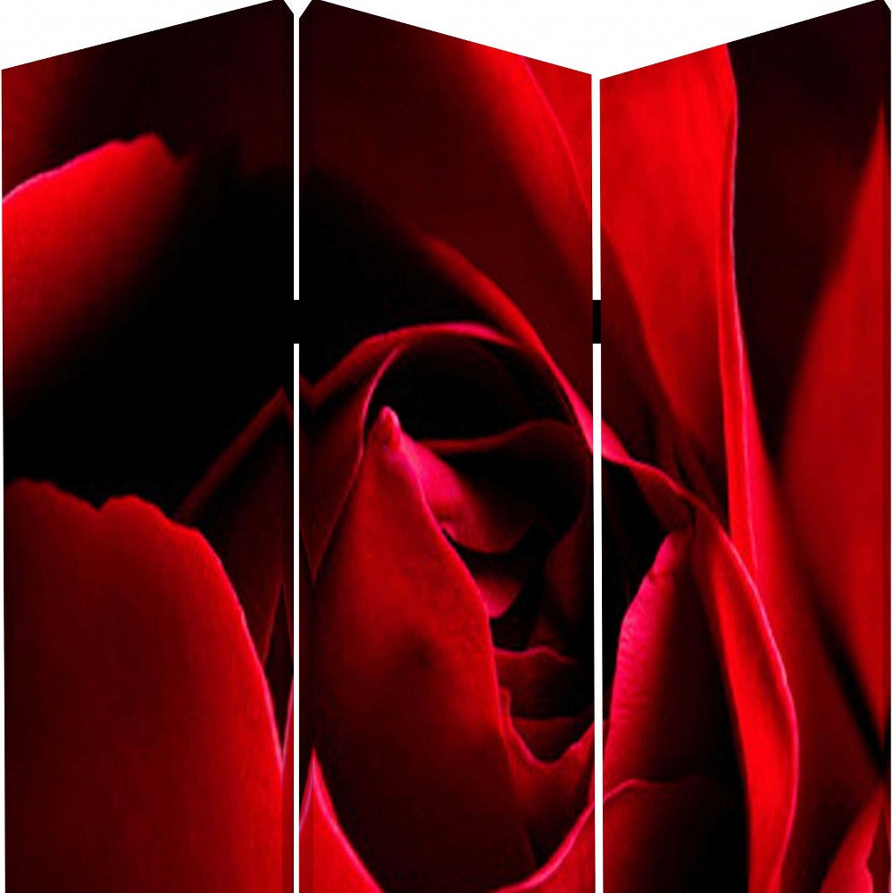 48 X 72 Multi Color Wood Canvas Rose Screen