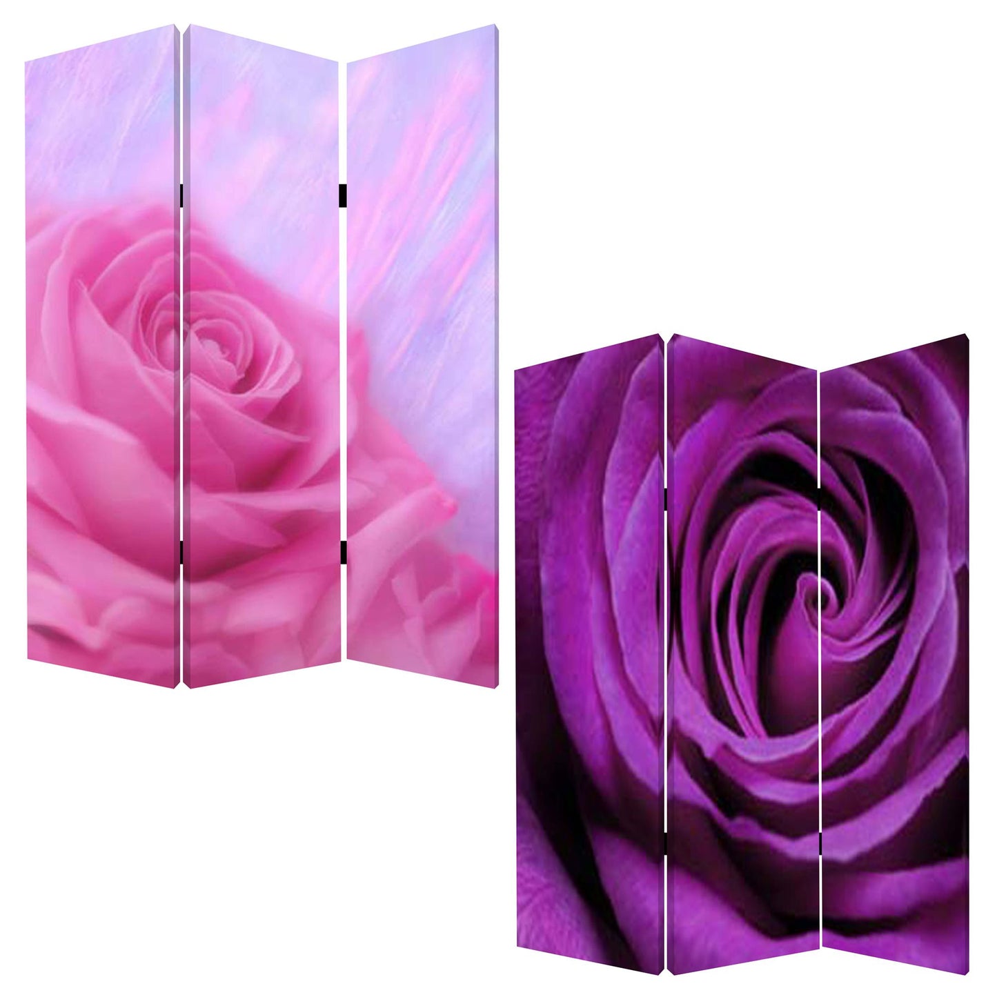 48 X 72 Multi Color Wood Canvas Flourish Screen