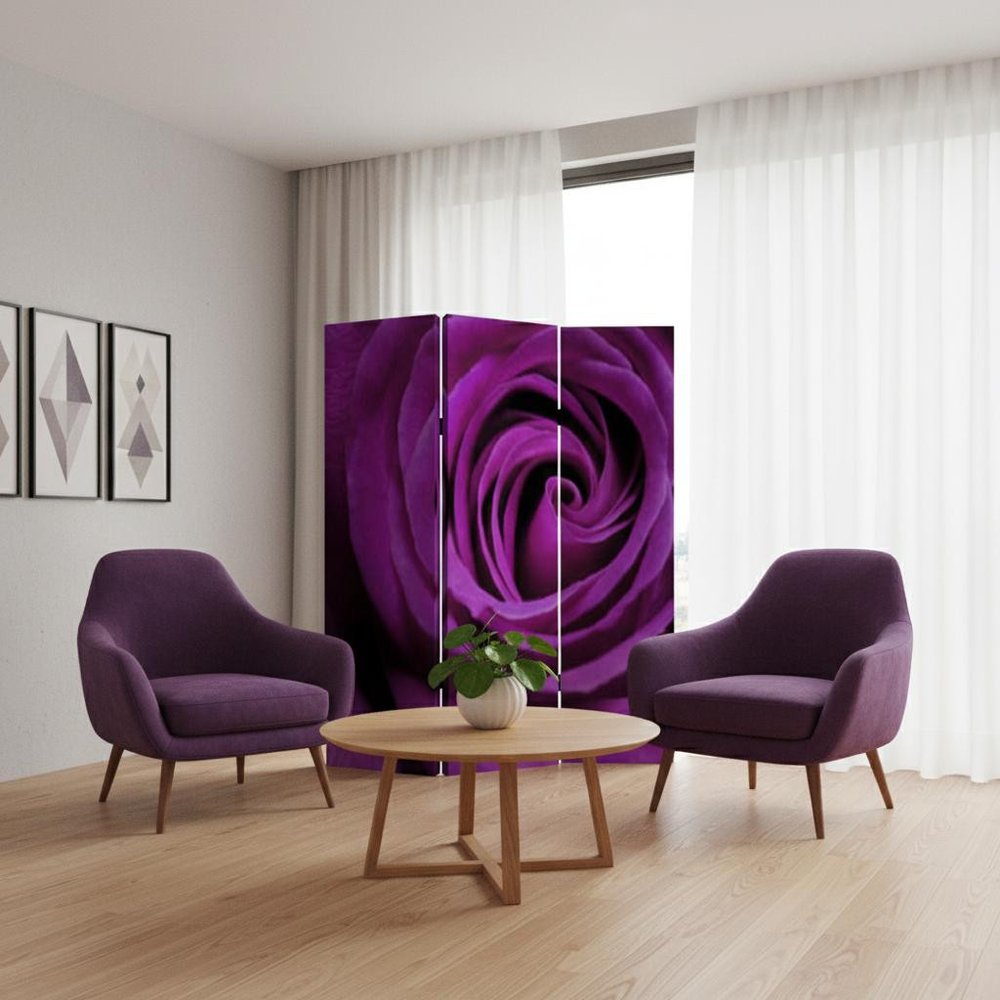 48 X 72 Multi Color Wood Canvas Flourish Screen