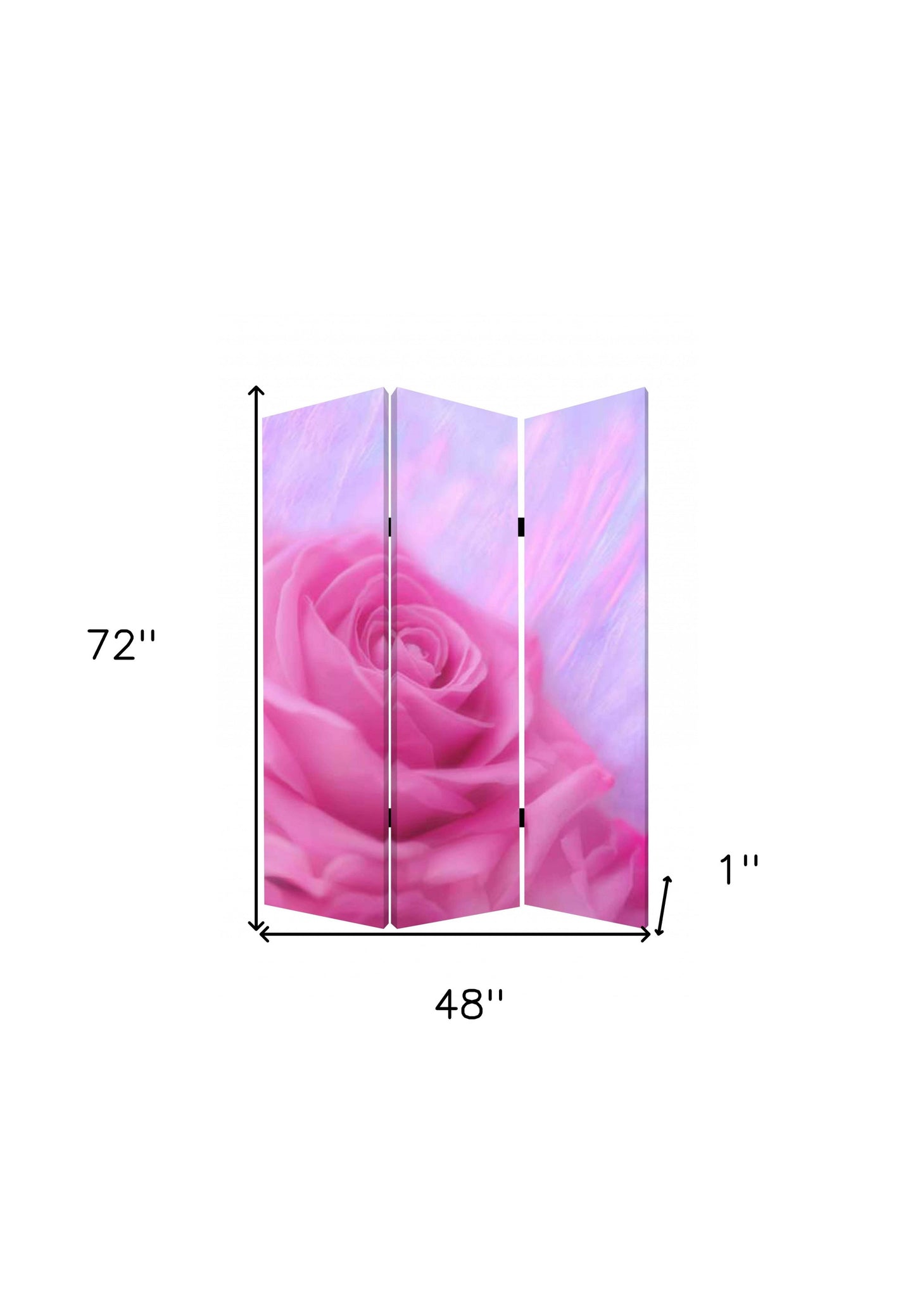 48 X 72 Multi Color Wood Canvas Flourish Screen