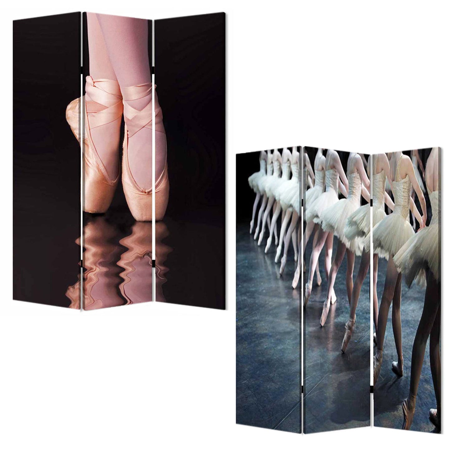 48" X 72" Multi Color Wood Canvas Ballet Screen