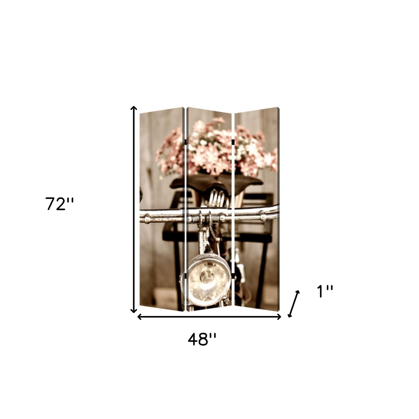 48" X 72" Multi Color Wood Canvas Valentine Screen