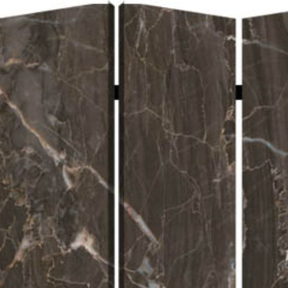 48" X 72" Multi Color Wood Canvas Black Marble Screen