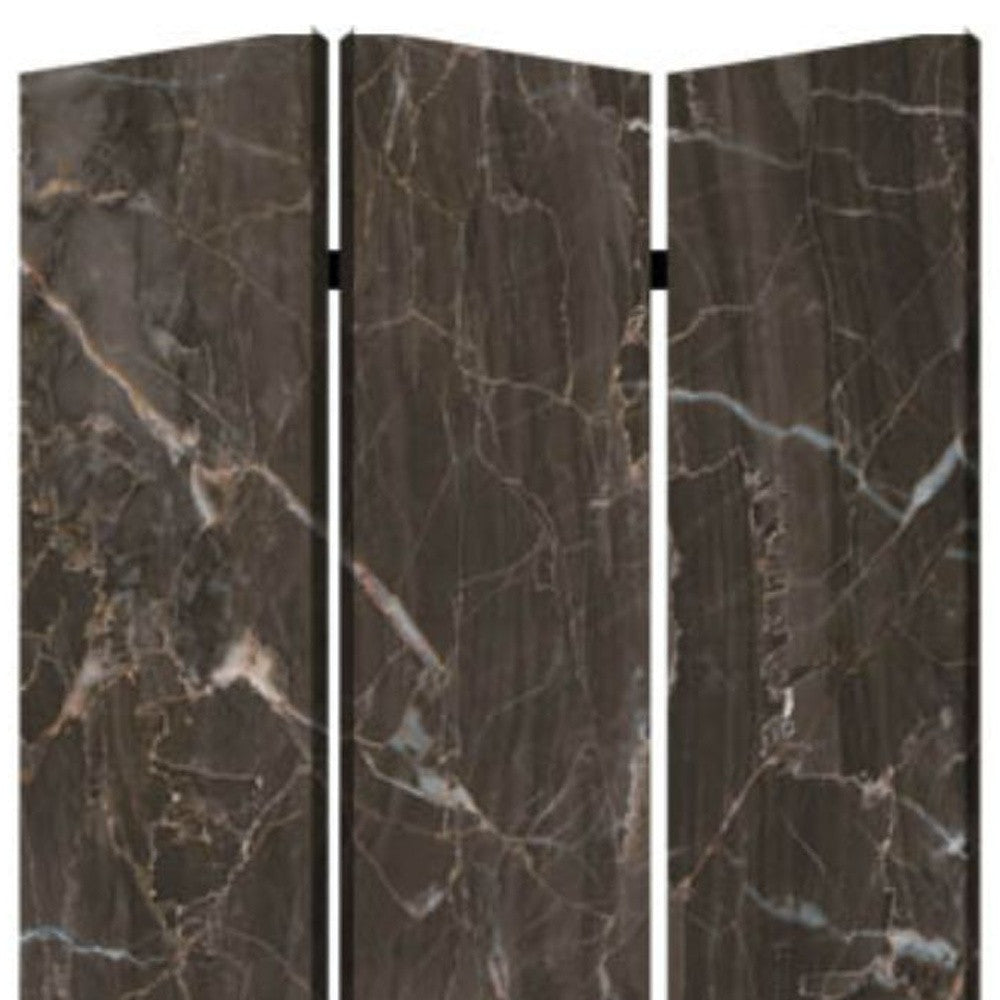 48" X 72" Multi Color Wood Canvas Black Marble Screen
