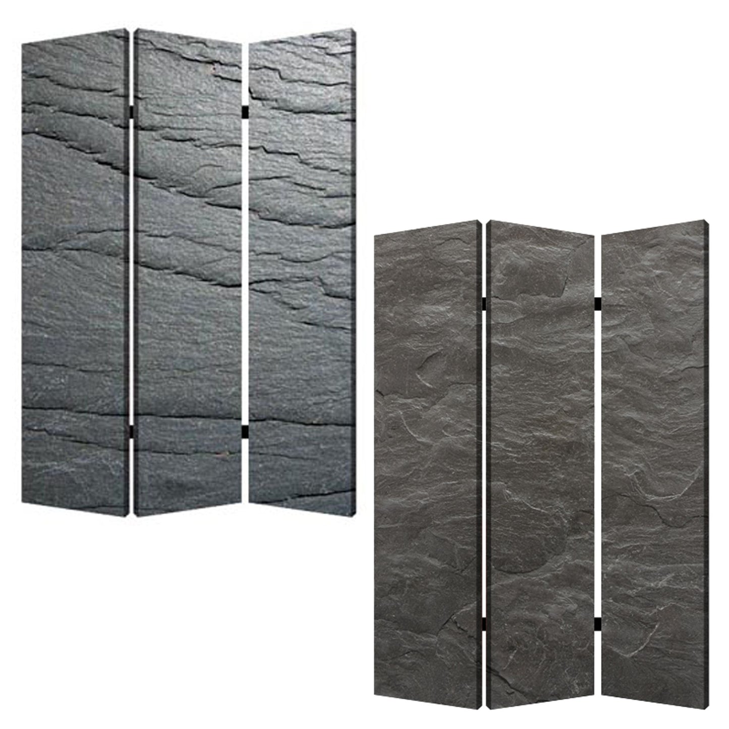 48" X 72" Multi Color Wood Canvas Black Slate Screen