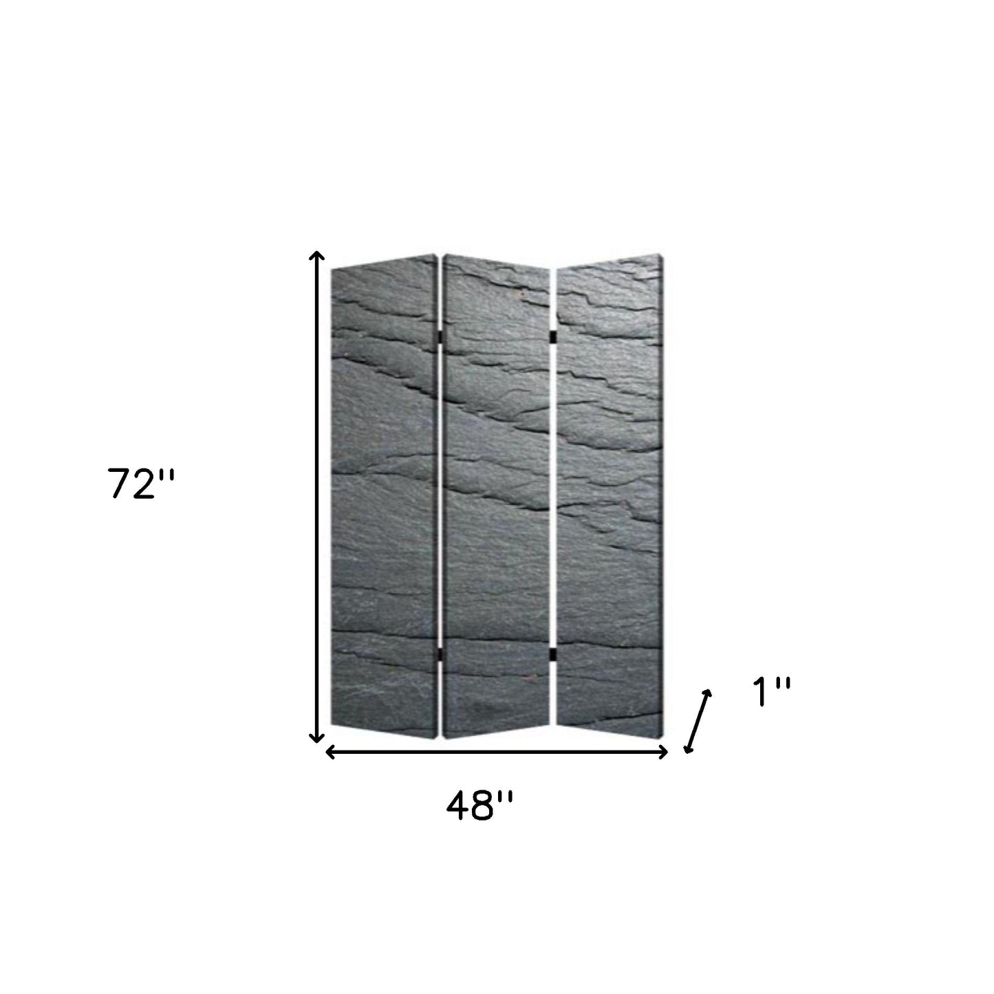48" X 72" Multi Color Wood Canvas Black Slate Screen
