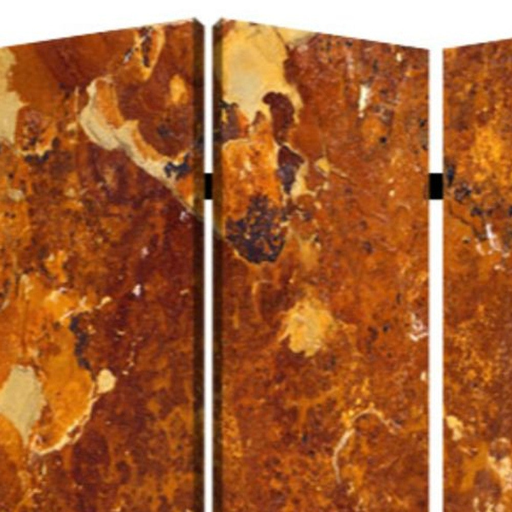 48" X 72" Multi Color Wood Canvas Brown Marble Screen