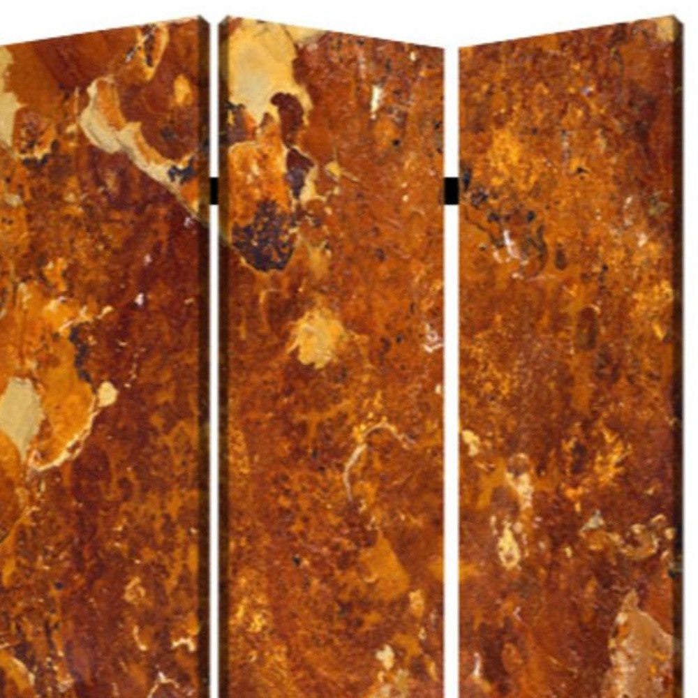 48" X 72" Multi Color Wood Canvas Brown Marble Screen