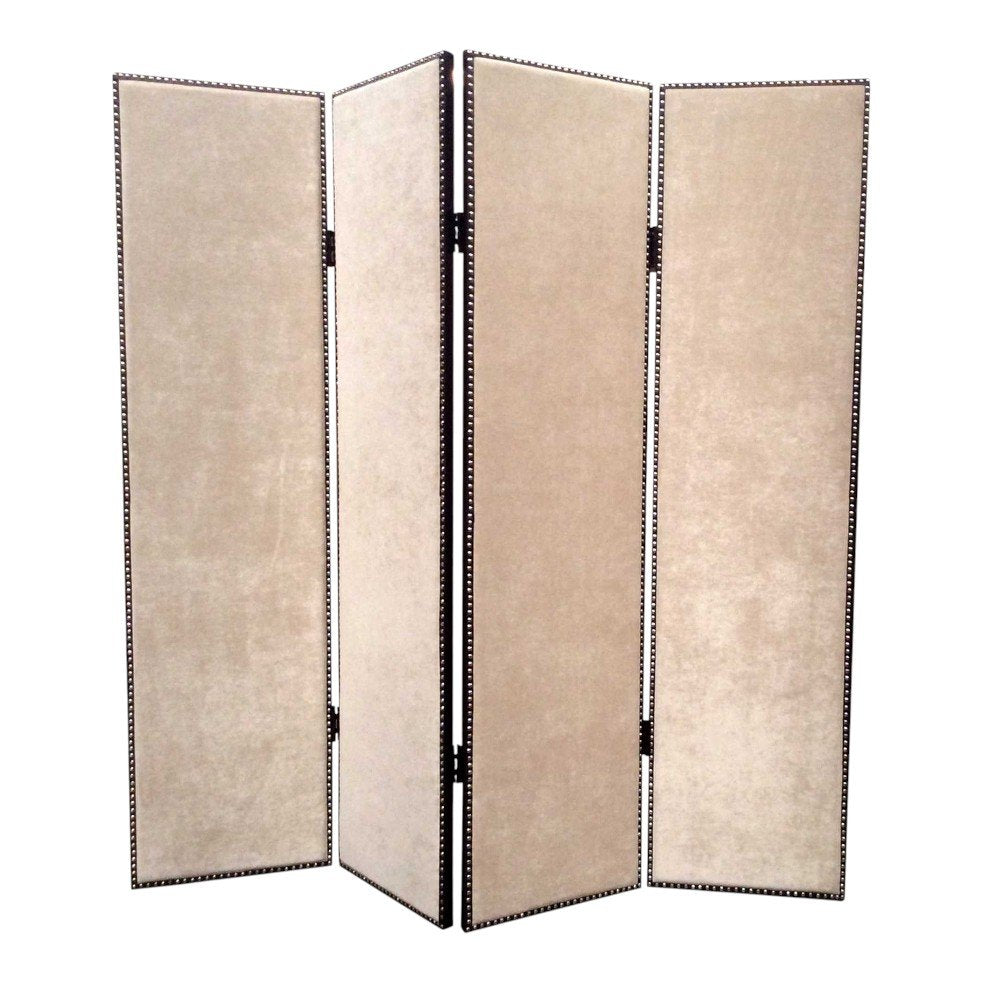 84 X 84 Bronze Wood & Fabric Screen
