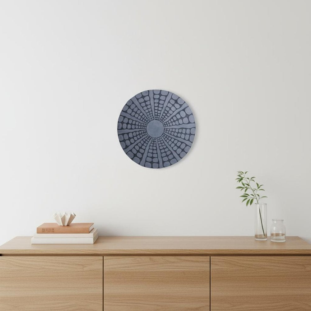 19" X 19" X 2" Sandstone, Fine Polished, Round With Stardust Pebble Finish - Wall Decor