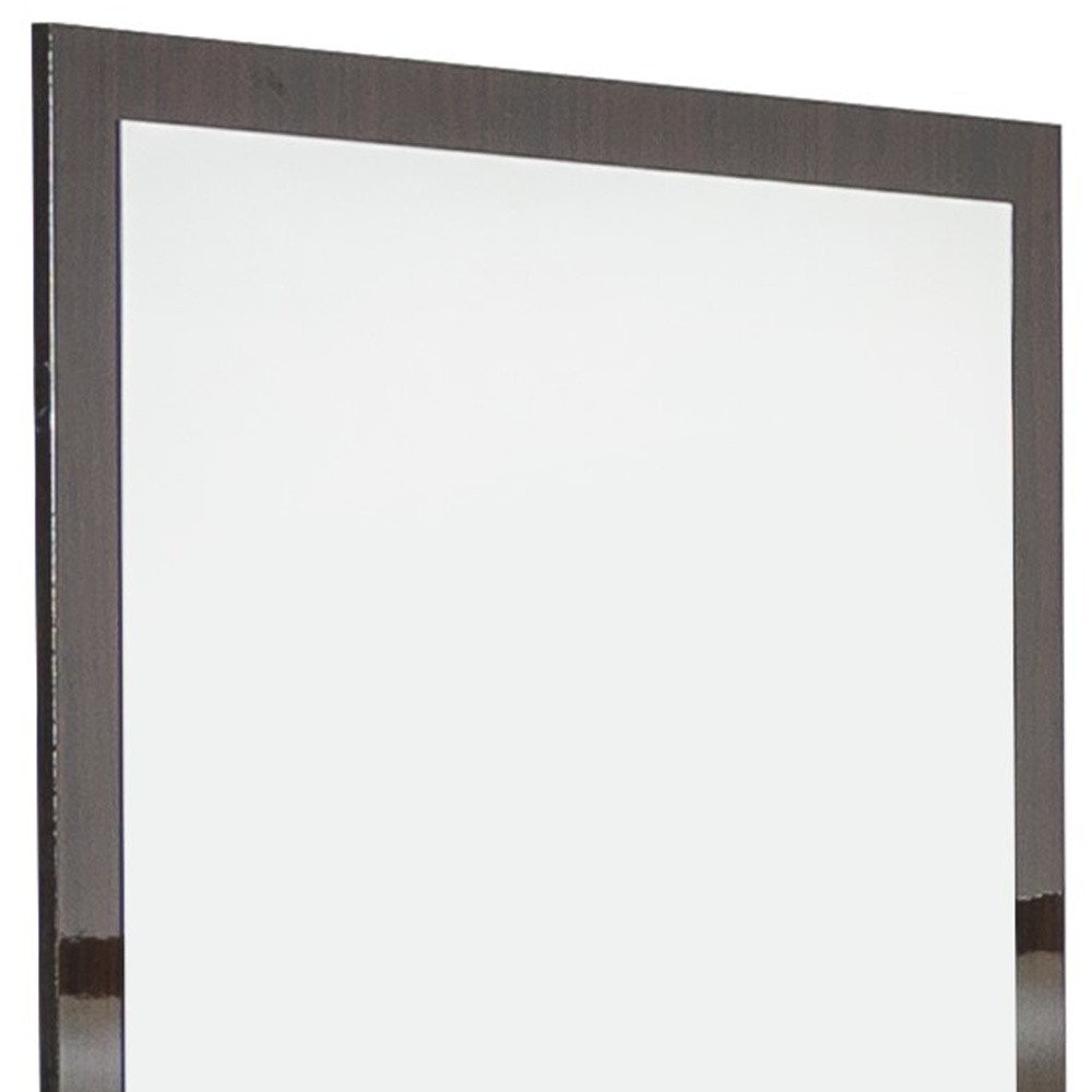 41" Ebony Wood Framed Mounted Dresser Mirror