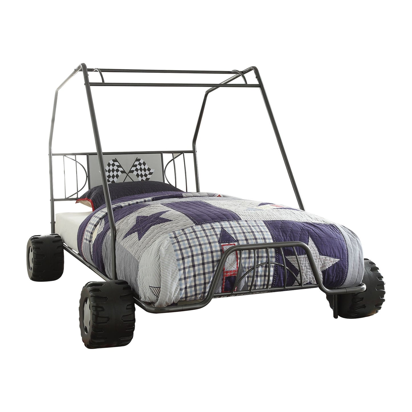 Gunmetal Steel Twin Bed Frame