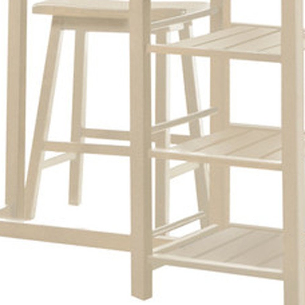 43" Three Piece Beige Solid Wood Rectangular Bar Table