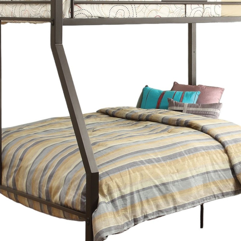 Brown Twin Over Full Metal Bunk Bed