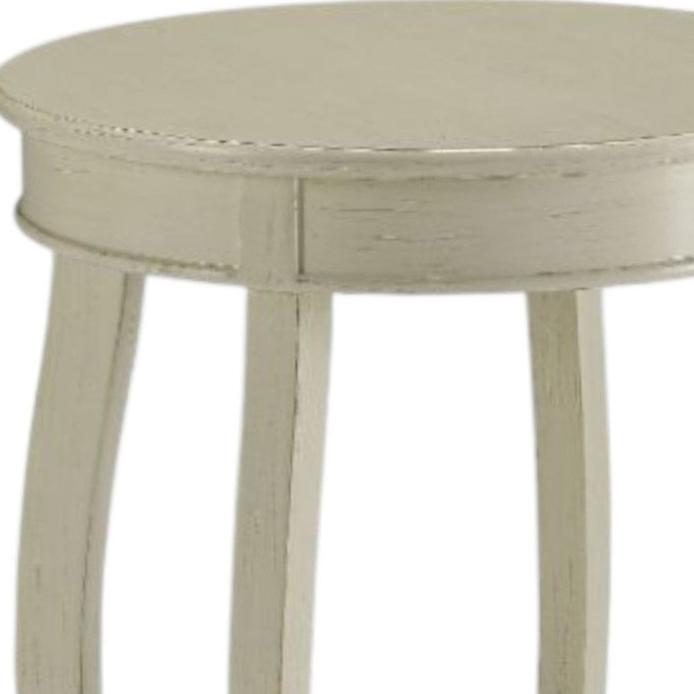 24" Teal Blue Solid Wood Round End Table With Shelf