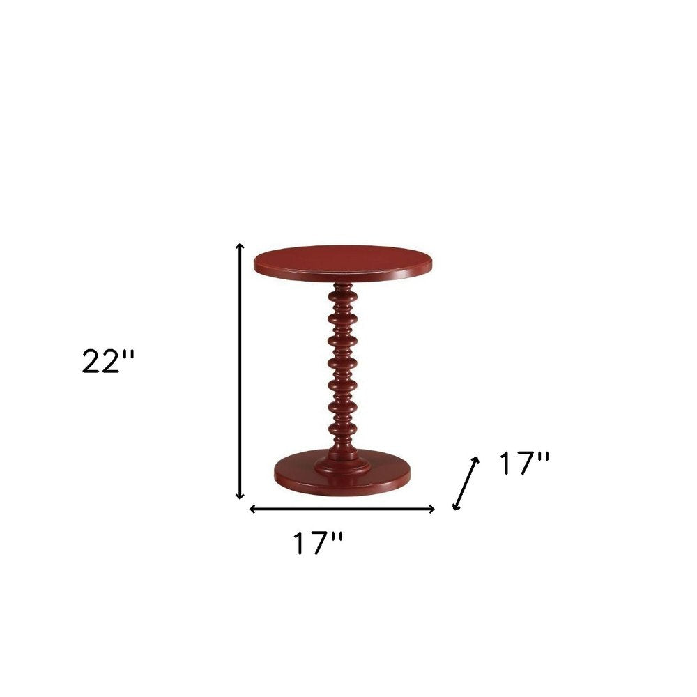 Fun Teal Wood Pedestal End Table
