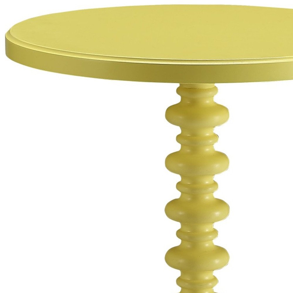 Fun Teal Wood Pedestal End Table