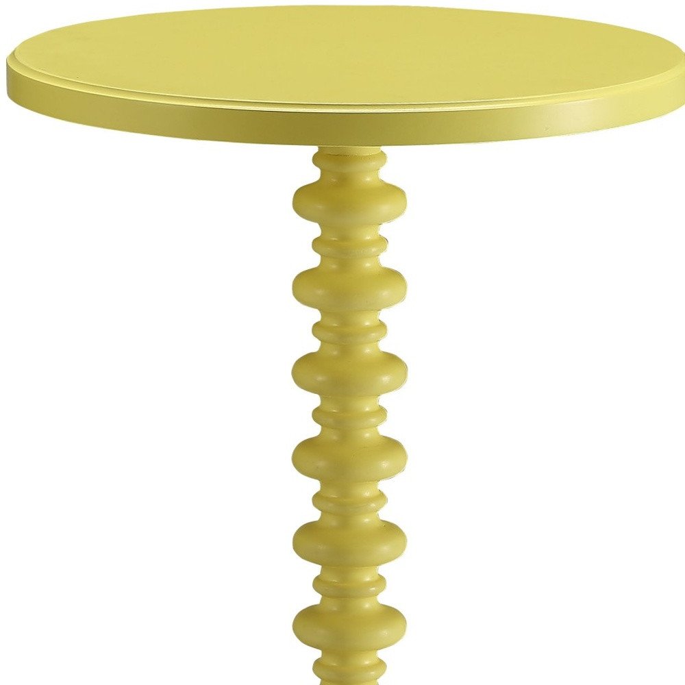 Fun Teal Wood Pedestal End Table
