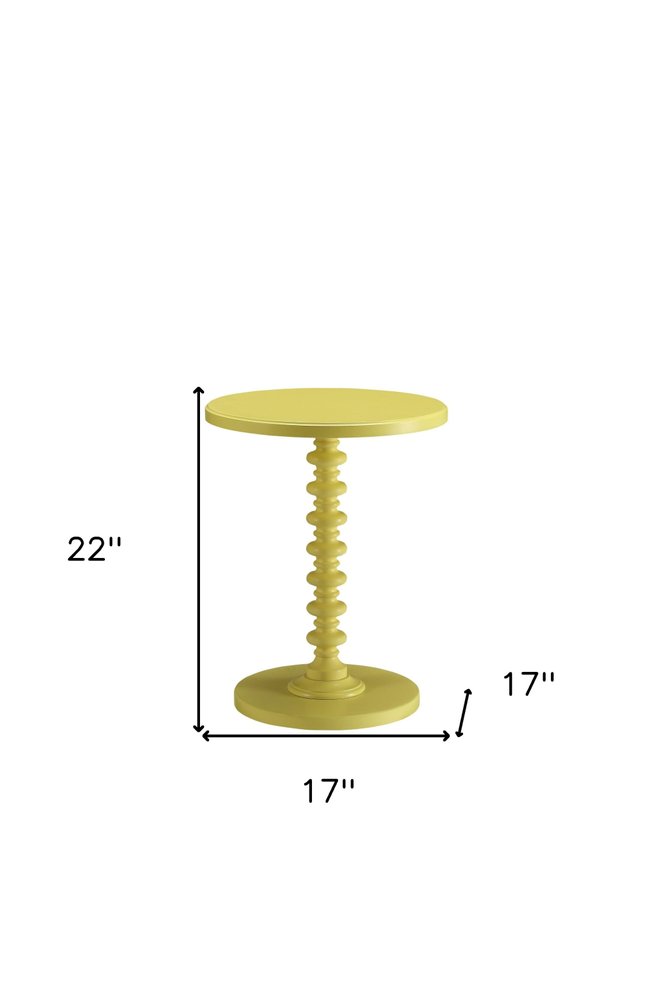 Fun Teal Wood Pedestal End Table
