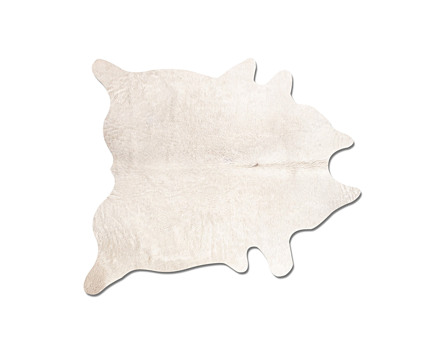 6' X 7' Off White Natural Cowhide Area Rug