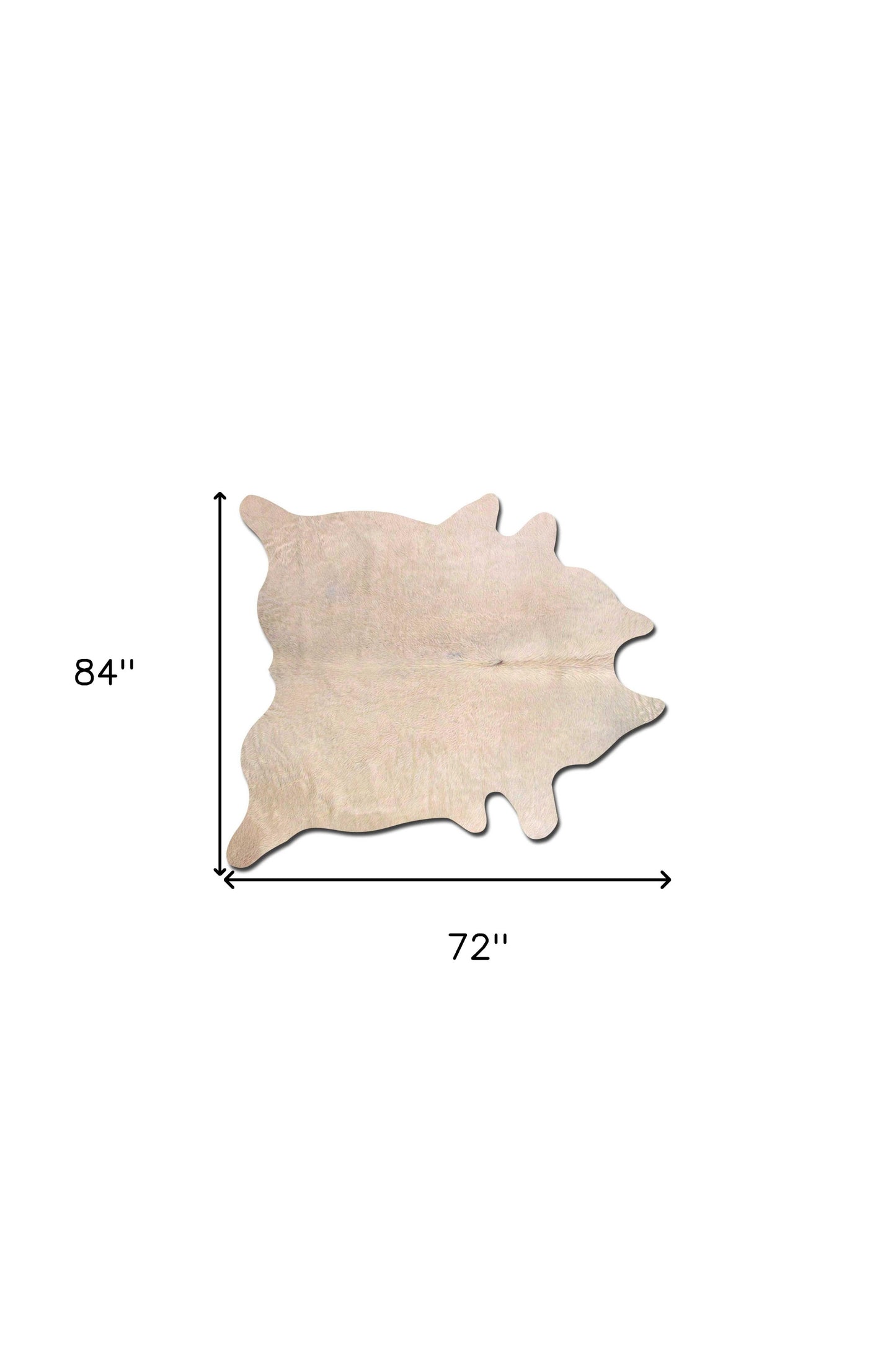 6' X 7' Off White Natural Cowhide Area Rug