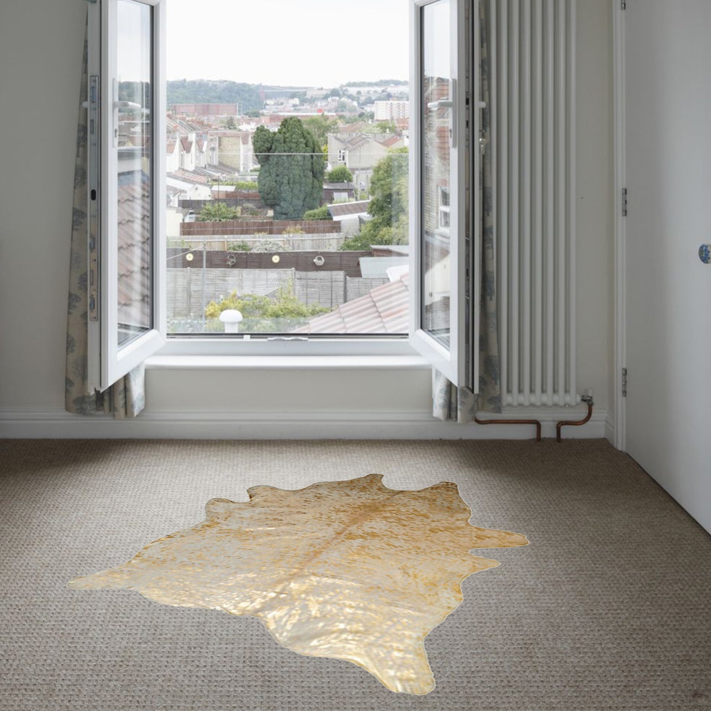 6' X 7' Black And Silver Cowhide Animal Print Area Rug