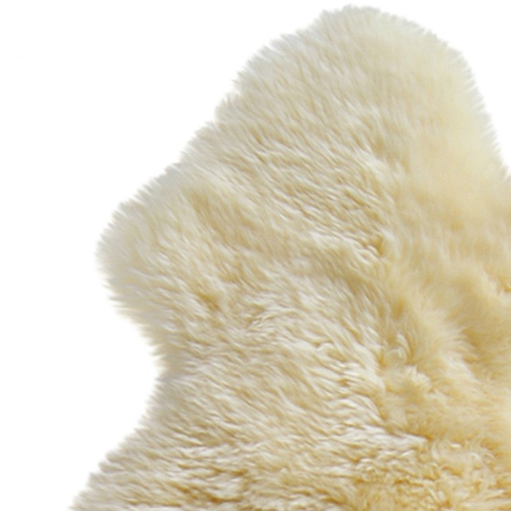 6' Black Genuine Sheepskin Animal Print Shag Area Rug