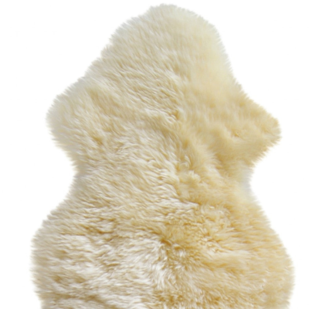 6' Black Genuine Sheepskin Animal Print Shag Area Rug