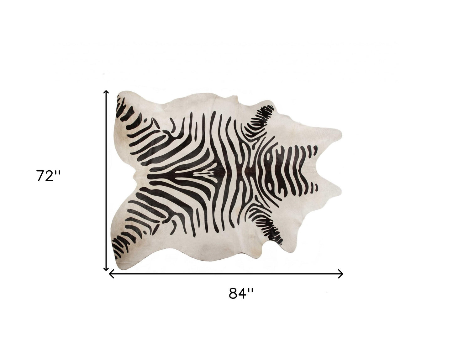 6' X 7' Off White Natural Cowhide Area Rug