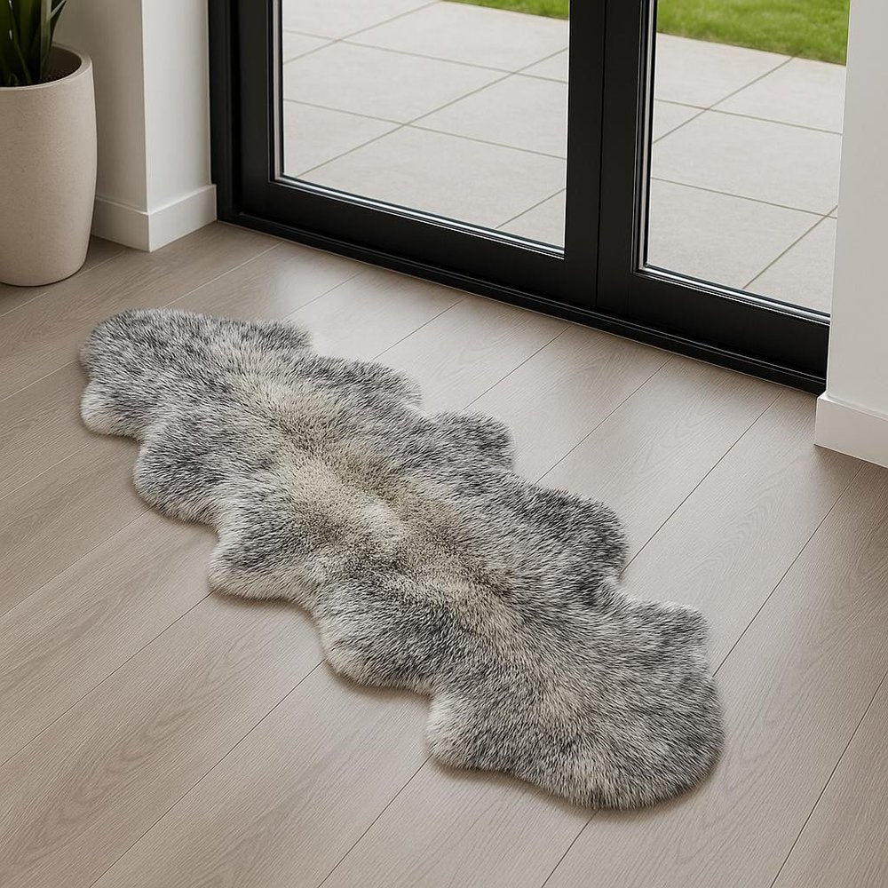 Gradient Grey Animal Print Area Rug
