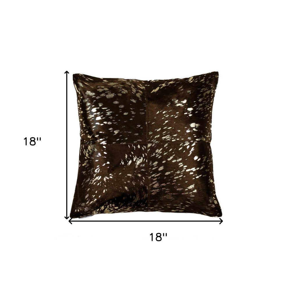 18" X 18" X 5" Gold And Chocolate Quattro Pillow