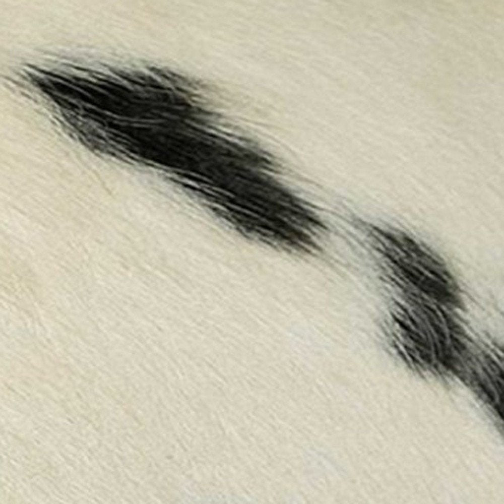 12" X 20" X 5" White And Black Cowhide Pillow