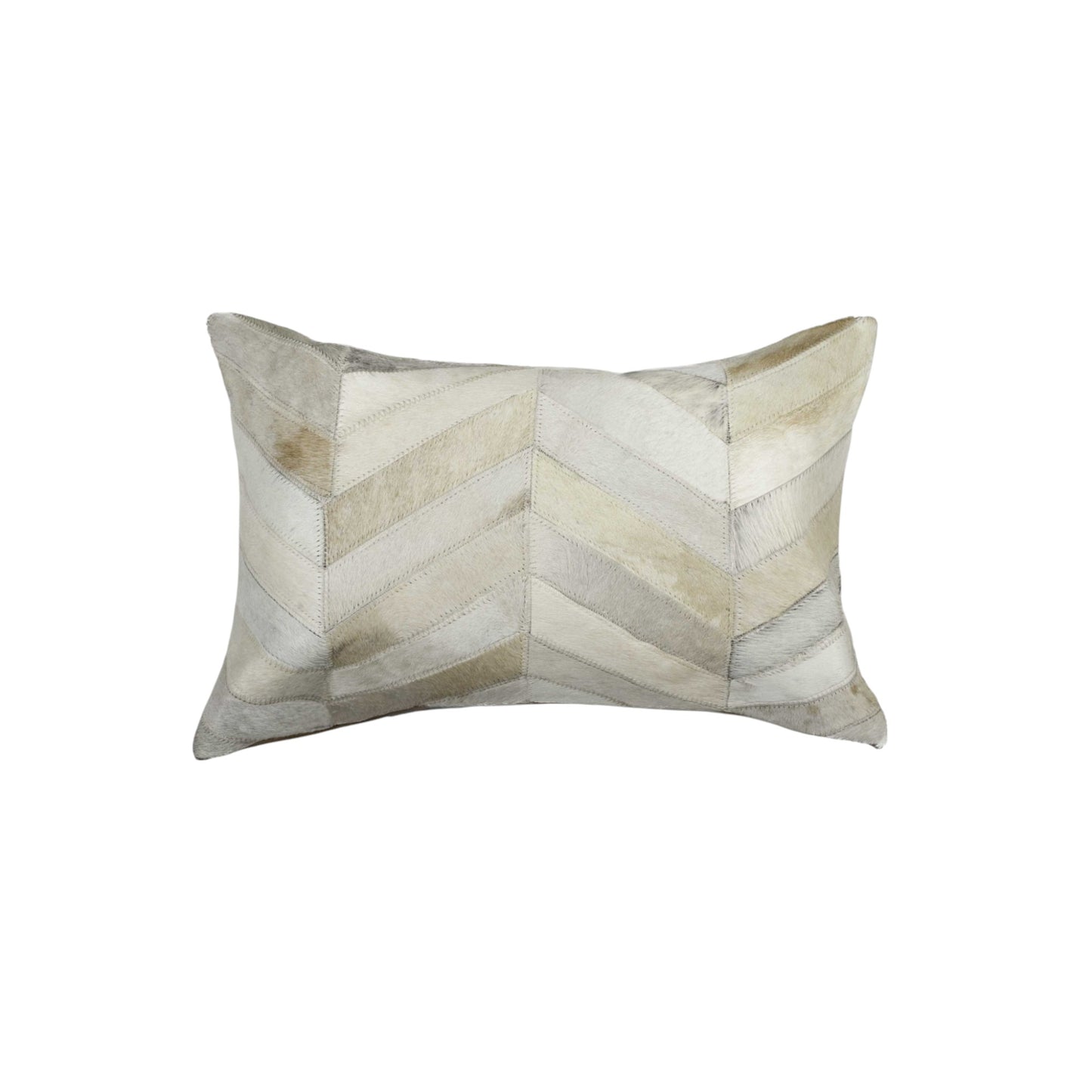 12 X 20 Gray Chevron Cowhide Throw Pillow