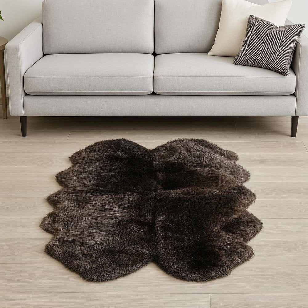 4' X 6' Chocolate Genuine Sheepskin Area Rug