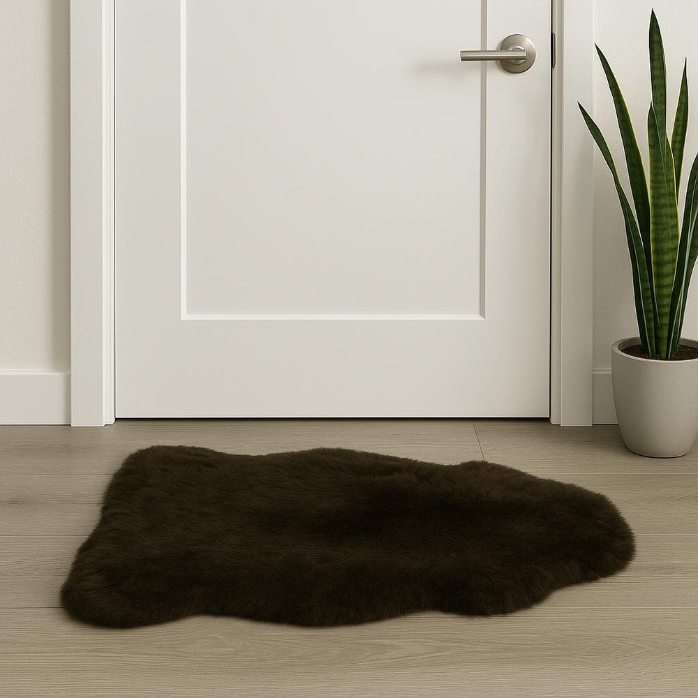 2' X 3' Green And Black Genuine Sheepskin Shag Area Rug