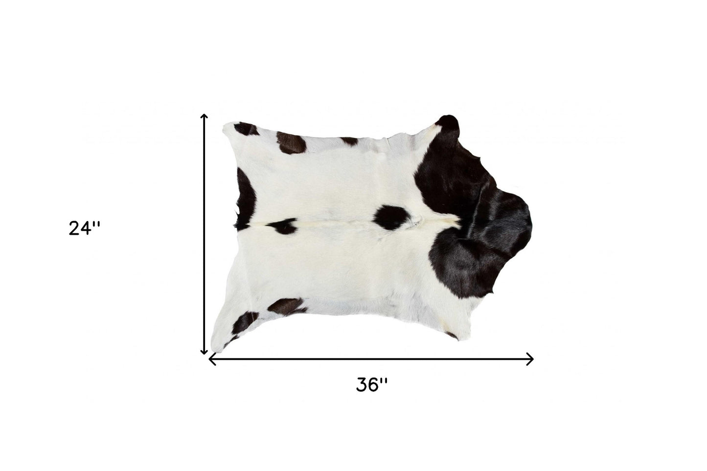 2' X 3' White And Black Calfskin - Area Rug