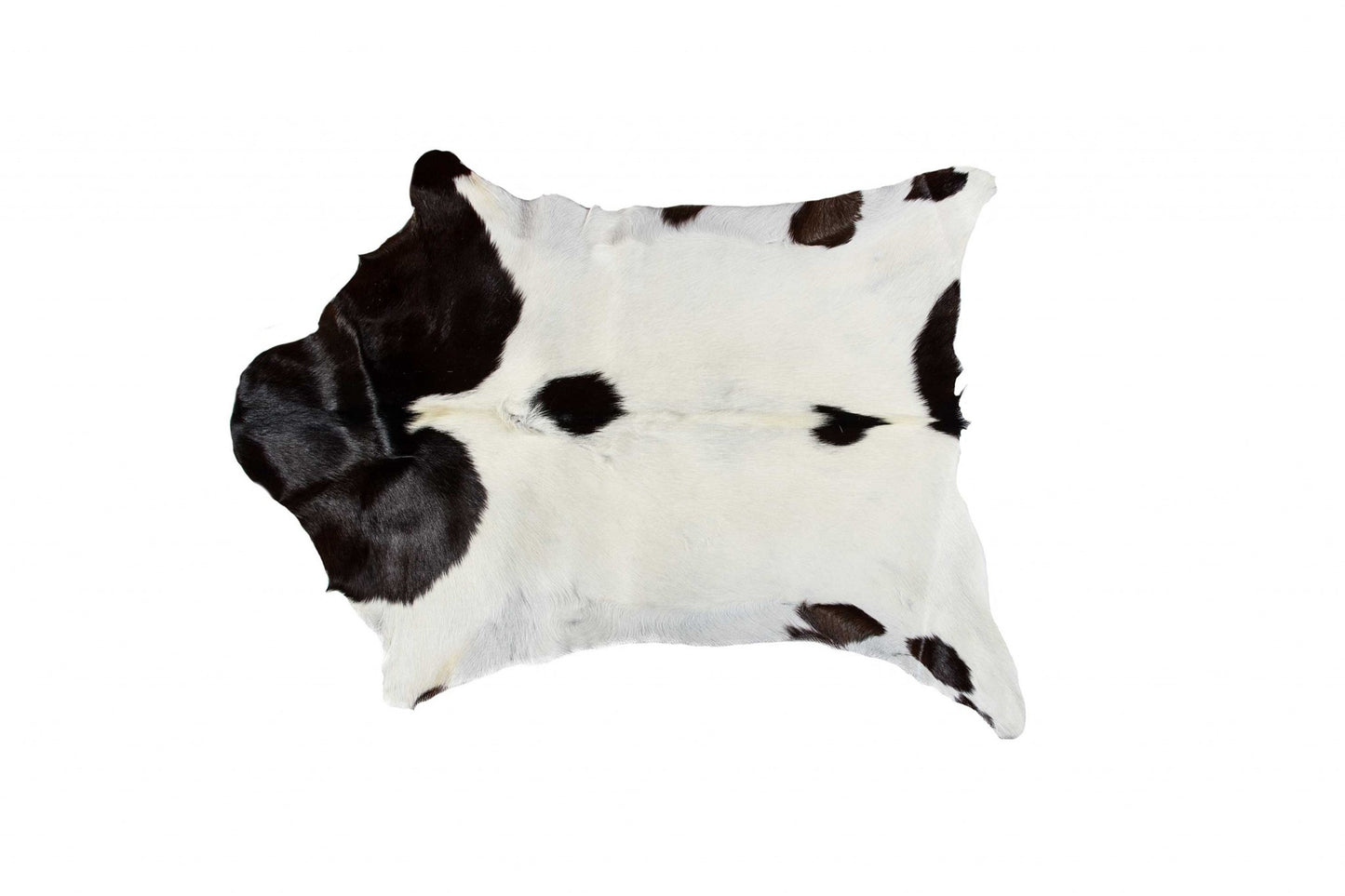 2' X 3' White And Black Calfskin - Area Rug