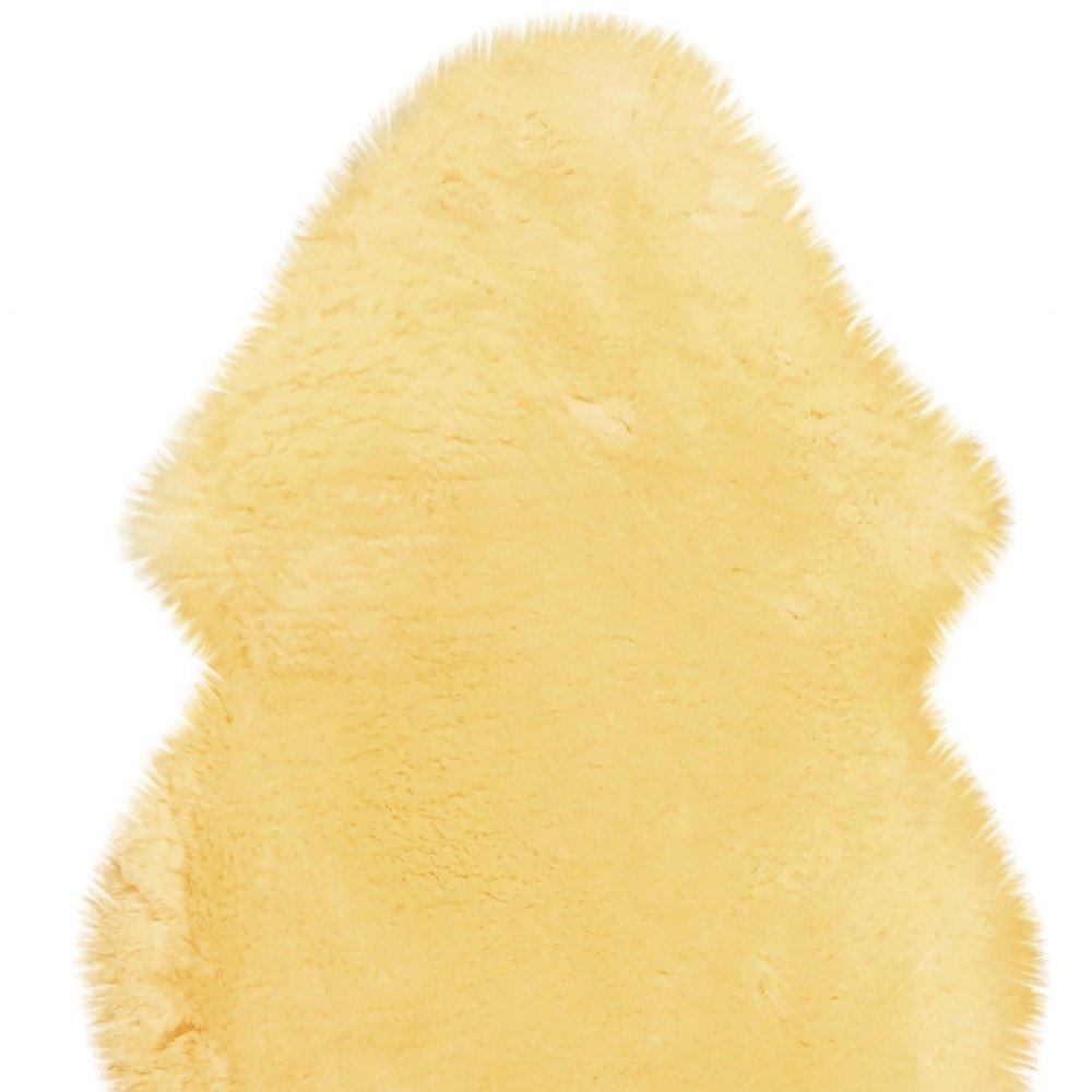 2' X 3' Cream Genuine Sheepskin Animal Print Shag Area Rug