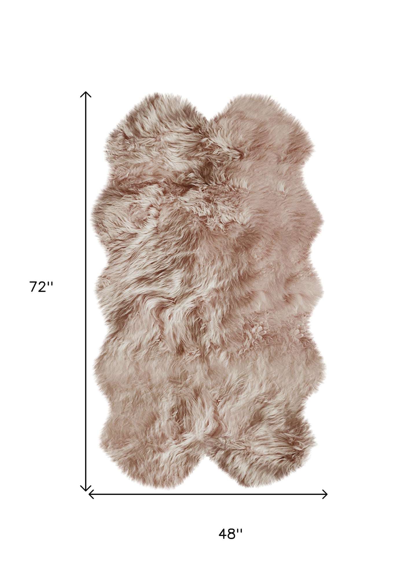 4' X 6' Pink Genuine Sheepskin Shag Area Rug